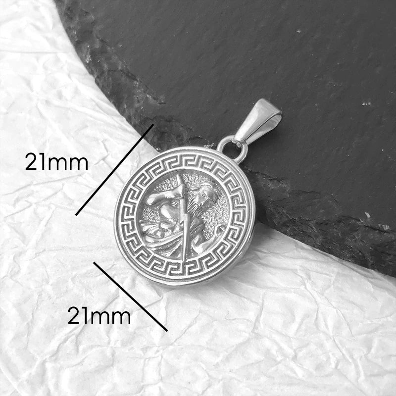 Acero Inoxidable Vendimia Redondo Retrato Moneda San Miguel Brújula Colgantes Encanto Para Mujer Fabricación de Collares Joyería DIY