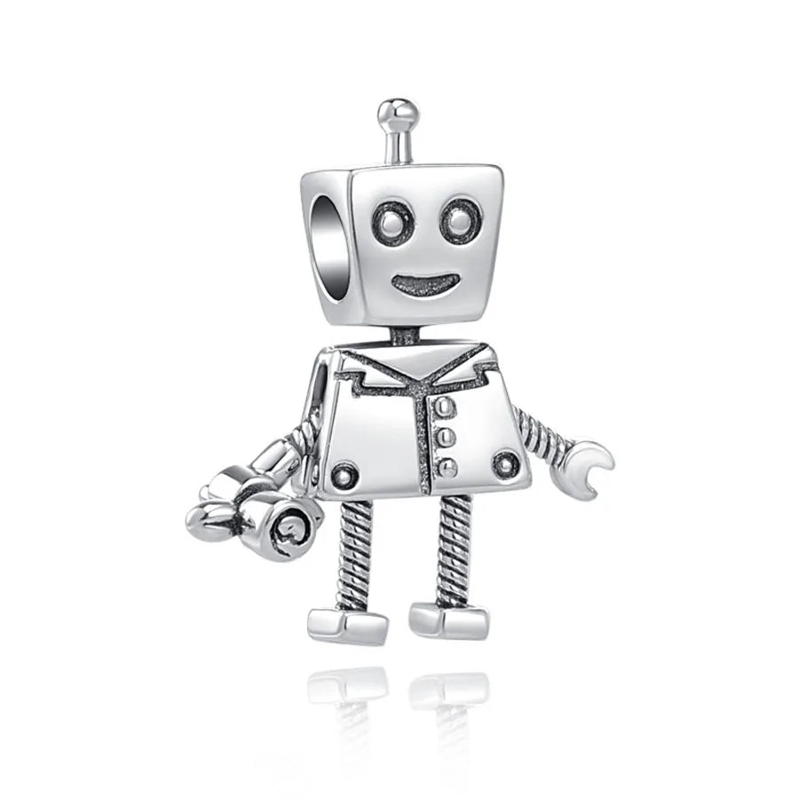 2026 Neue S925 Silber Roboter Kreuz Digital Anhänger, Geeignet für Original Armbänder, DIY Zubehör, Damen Charms Schmuck Geschenke