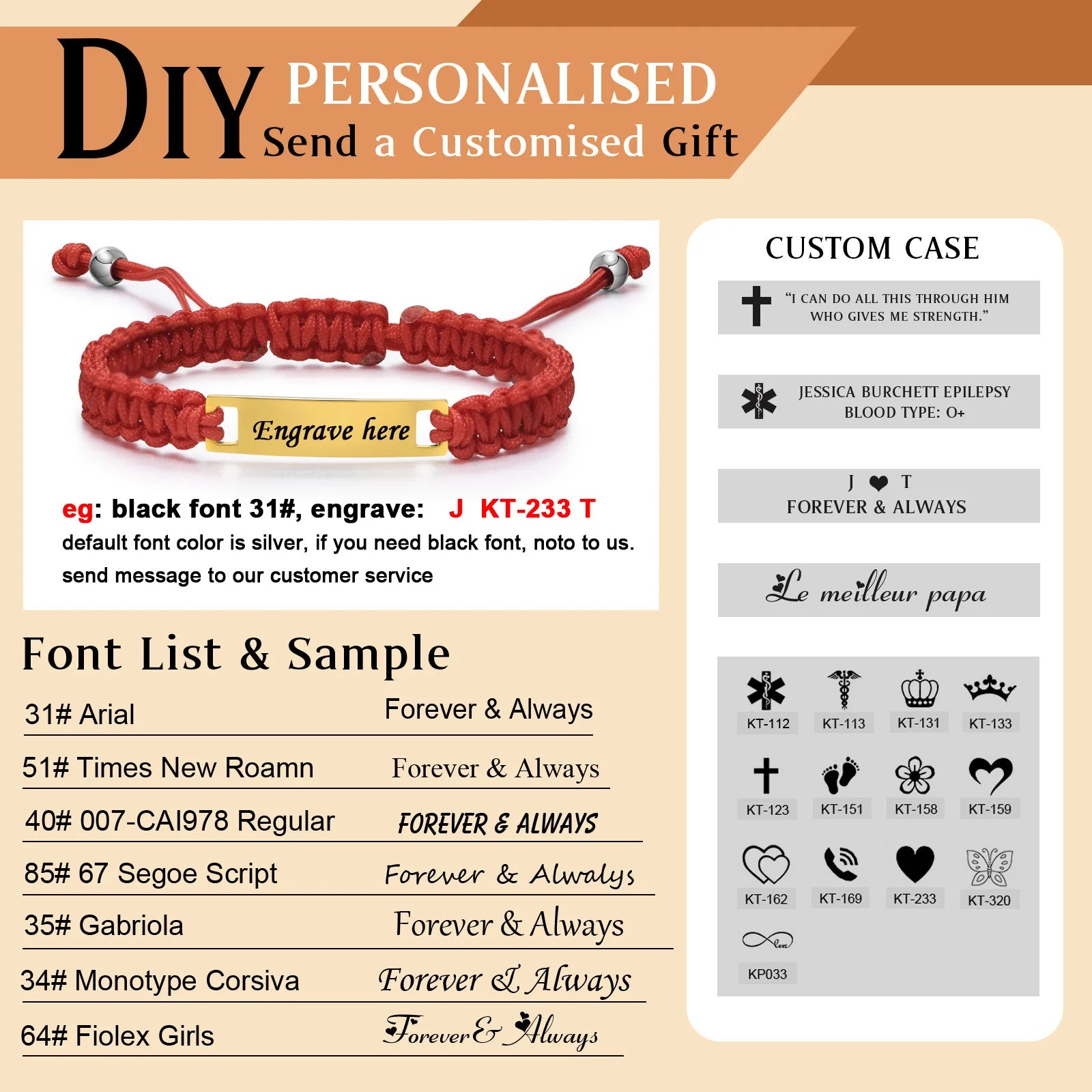 Personalisiertes Namensarmband für Mädchen Jungen Kind, Verstellbares geflochtenes Seilarmband mit individuellem ID-Tag, Graviertes Geburtstags-Weihnachtsgeschenk