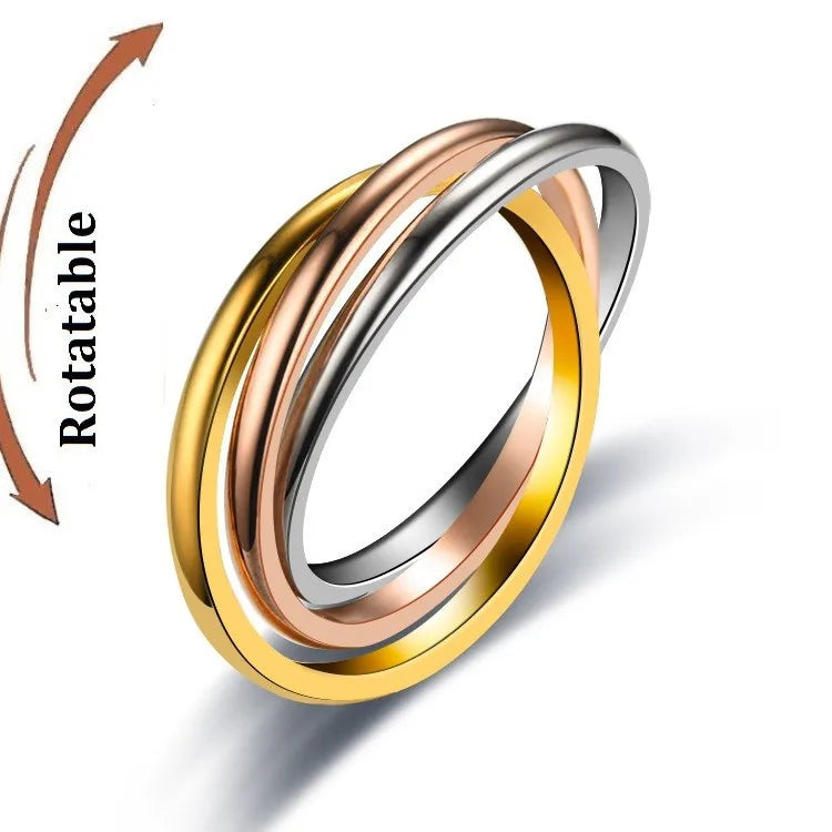 Stainless Steel Star Moon Anxiety Relaxing Cool Ring For Couples Spinner Fidgets Joint Rings Accessories Anillo Antiestres