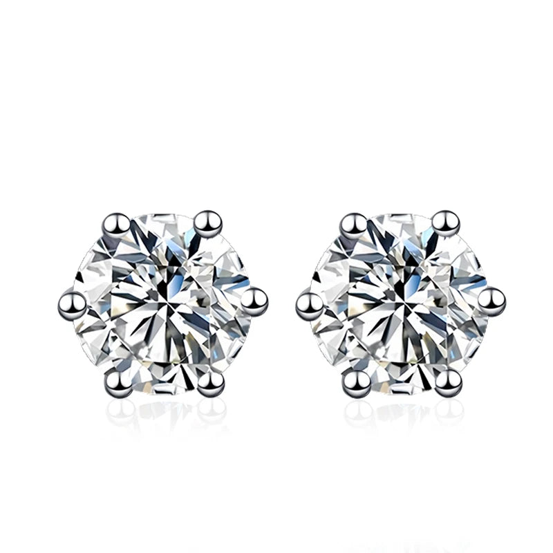 NeeTim Pendientes de Moissanita de 0,5 ct, 1 ct, 2 ct para mujer, de plata de ley 925, en verde, rosa, negro, azul y gris, con circonitas brillantes