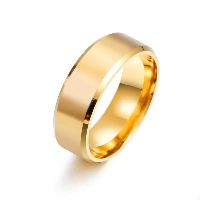 Stainless Steel Black Rings for Women Wedding Rings Men Jewelry Width 6mm Custom engraving name Logo