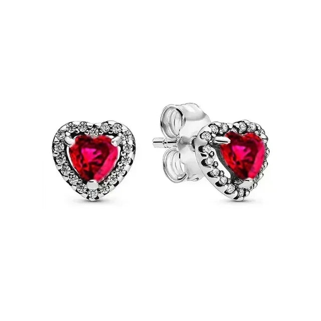 Neue S925 Silber Herz-Stein-Ohrstecker geeignet für Valentinstag, Muttertag, Jubiläumsgeschenk DIY Charm-Schmuck