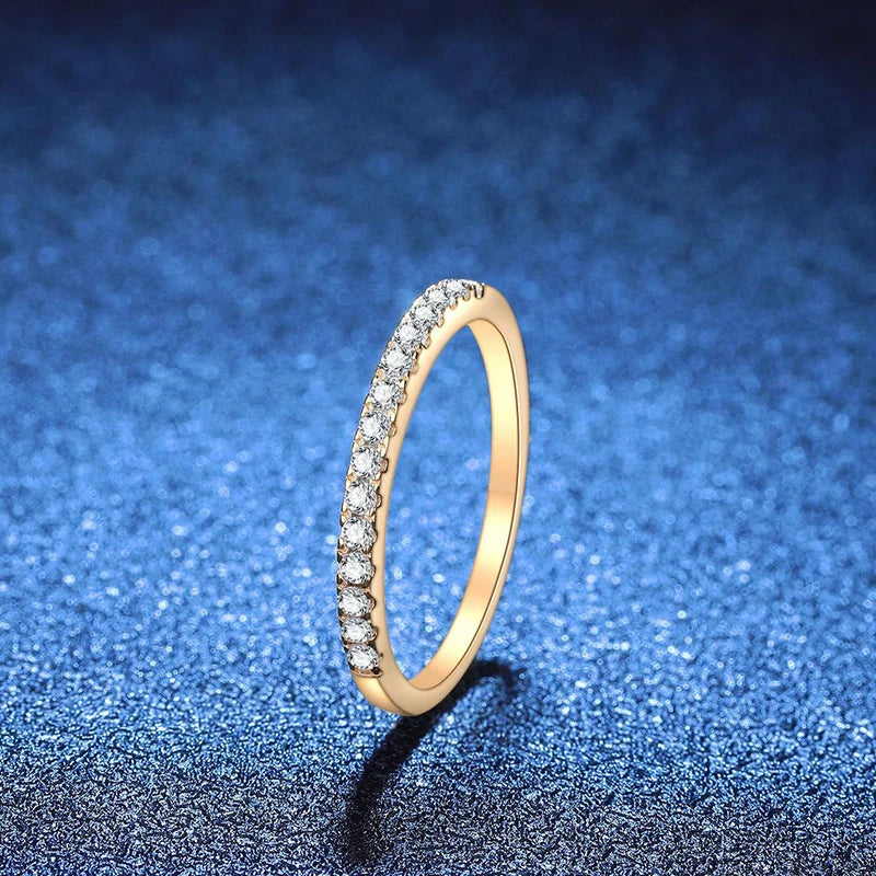 NeeTim Anillo de boda de moissanita de color completo, banda de eternidad de plata de ley 925, anillos de fiesta para mujer, anillos de novia de compromiso