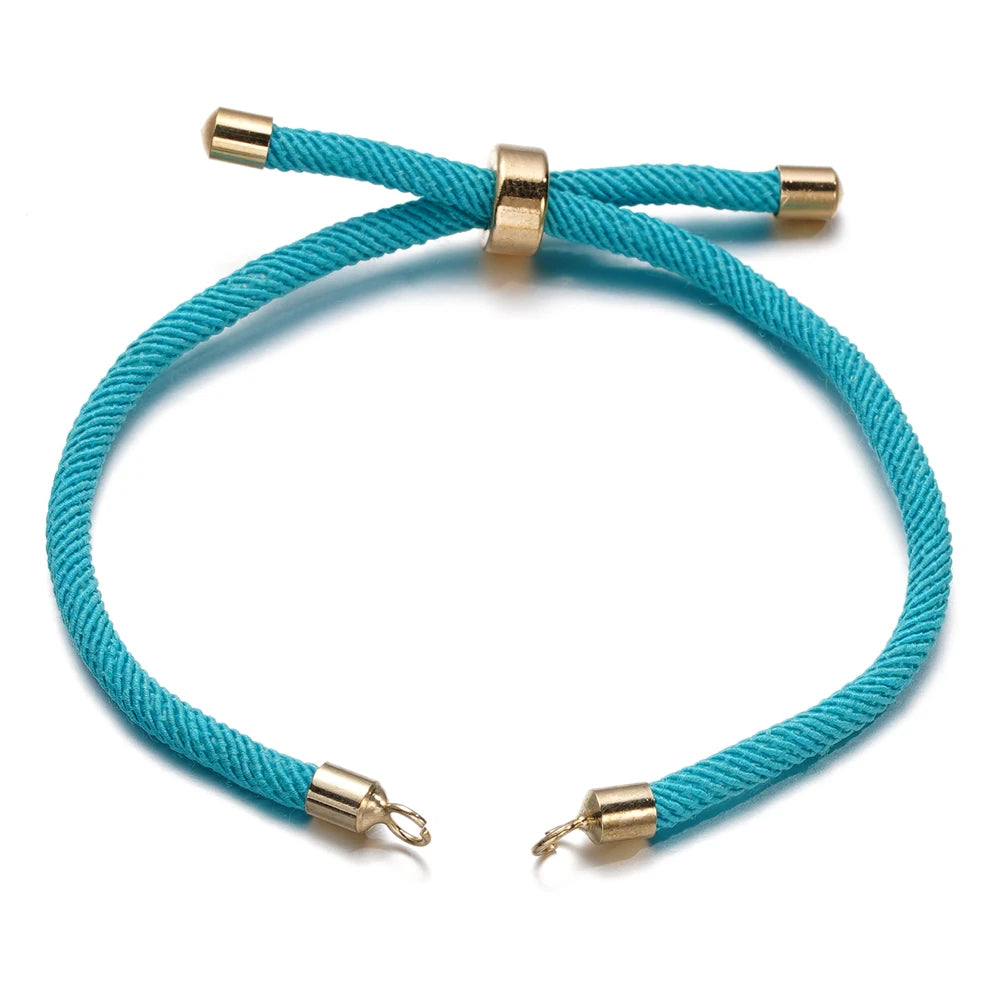 1 Stück Verstellbare Nylon Geflochtene Kordeln Schieber Freundschaftsarmbänder mit Messingkordelende für Schmuckherstellung DIY Zubehör