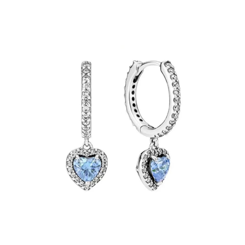 Neue S925 Silber Herz-Stein-Ohrstecker geeignet für Valentinstag, Muttertag, Jubiläumsgeschenk DIY Charm-Schmuck