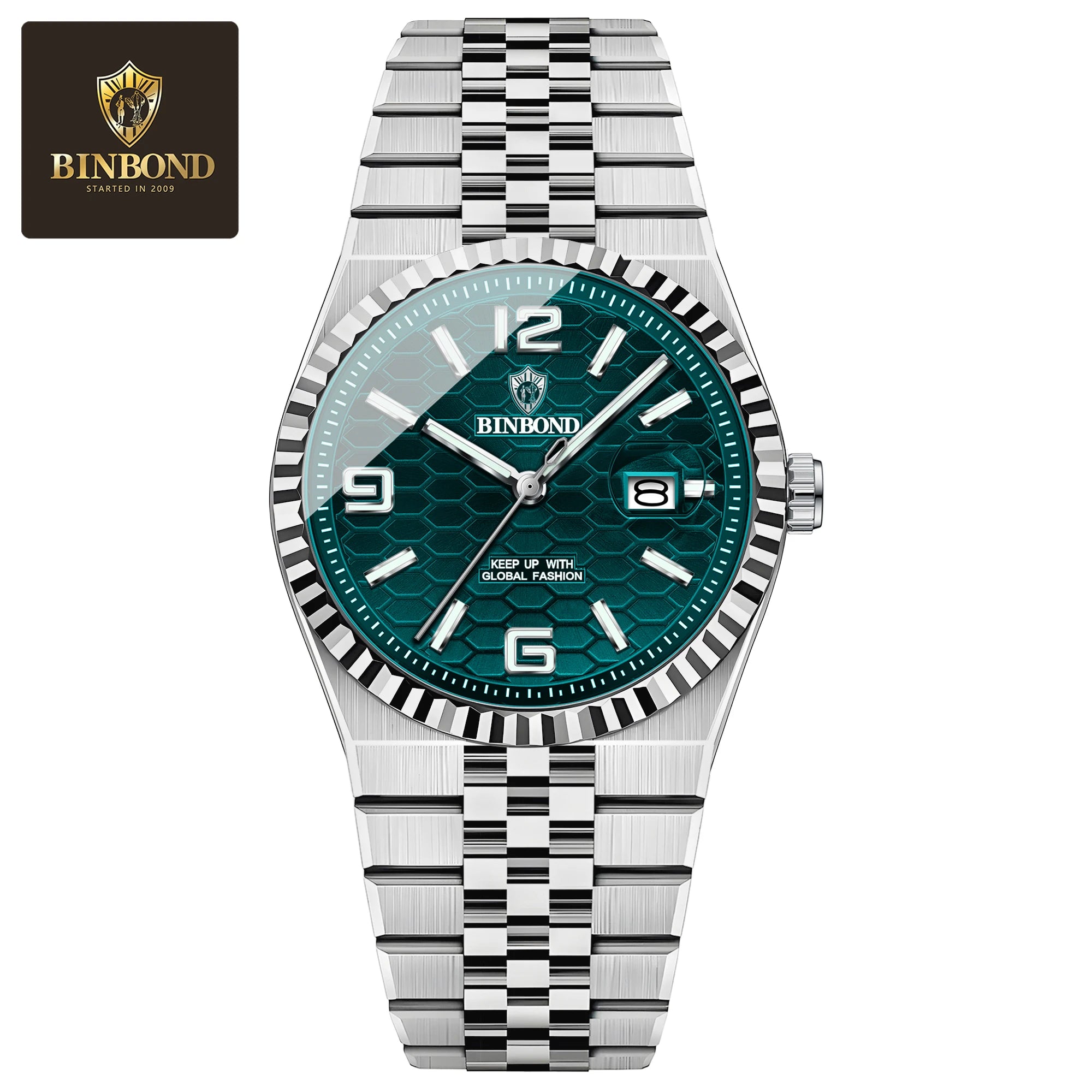 BINBOND Reloj de Hombre Original de Alta Calidad Impermeable Luminoso Fecha Lujo Reloj de Hombre de Acero Inoxidable Relojes de Cuarzo para Hombre Masculino