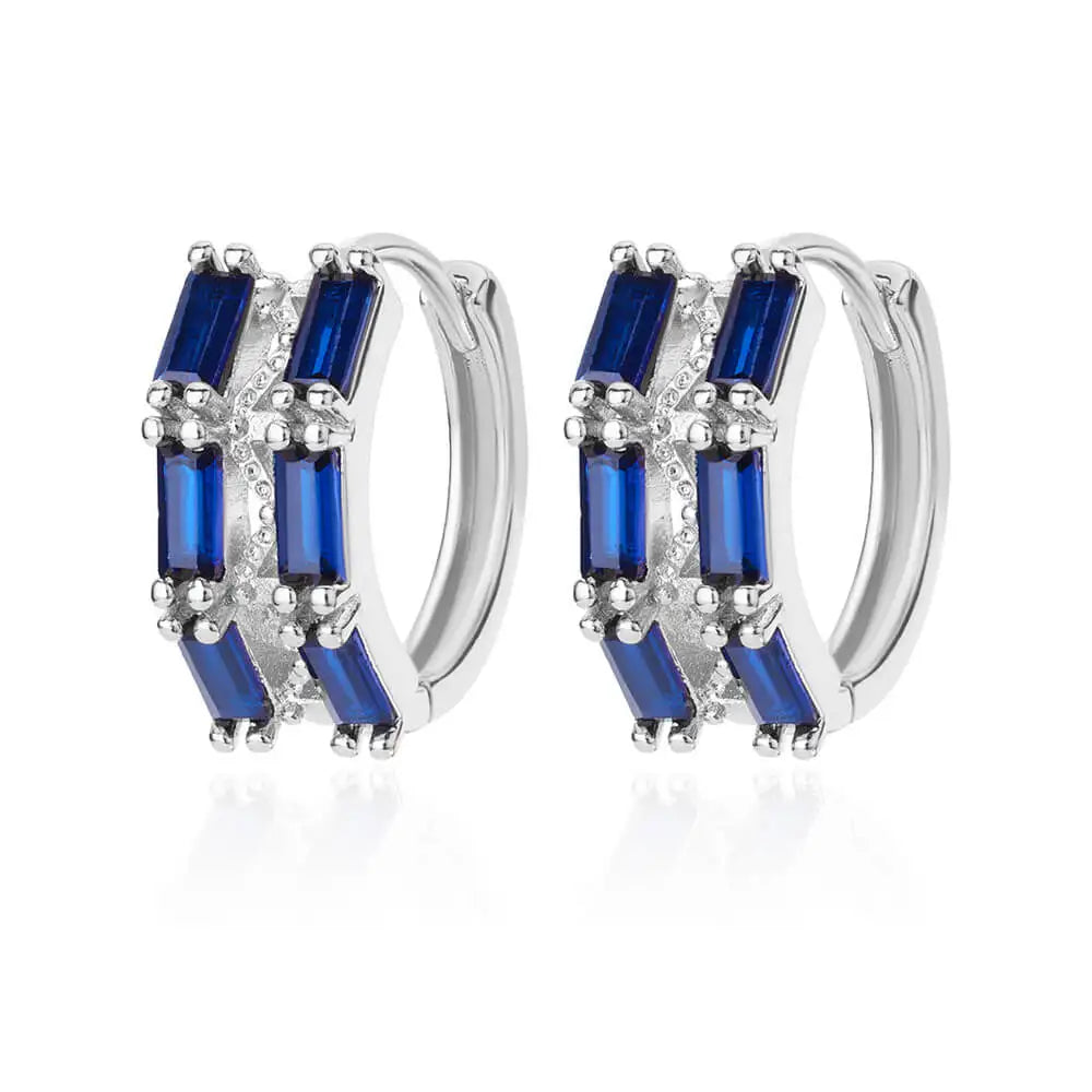 Luxus Blaue Zirkon Ohrringe für Damen Edelstahl Ohrringe 2024 Trendiges Neues Design Goth Schmuck Ohrringe Damen