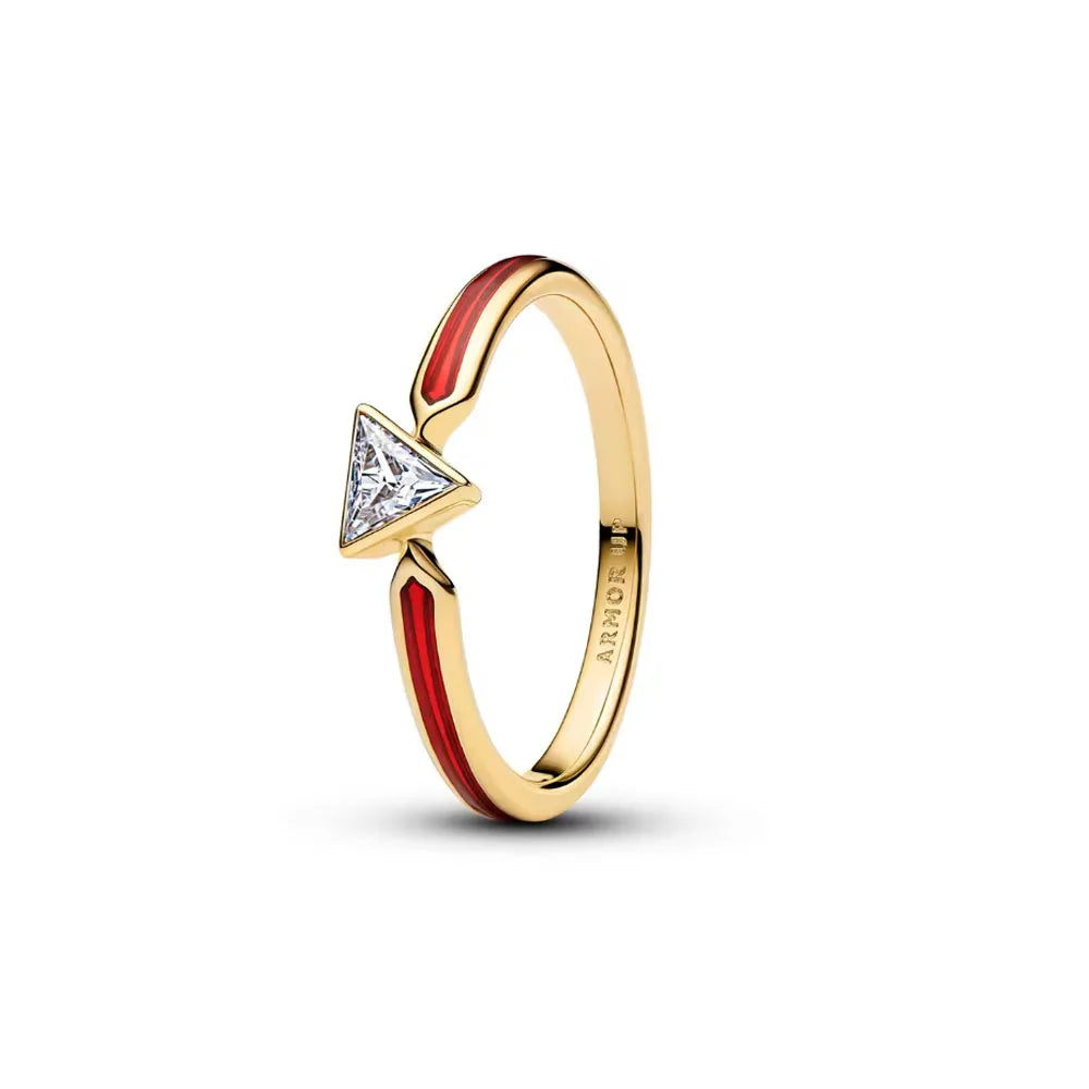 925er Silber Herzsteinringe in Goldfarbe Ring Neu Heiß begehrte Ringe in Goldfarbe Passend für jeden Anlass DIY Geburtstagsgeschenk