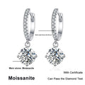NeeTim Pendientes colgantes de Moissanita de plata de ley 925 de 0.5ct 1ct, modernos y de lujo, para mujer, con certificado