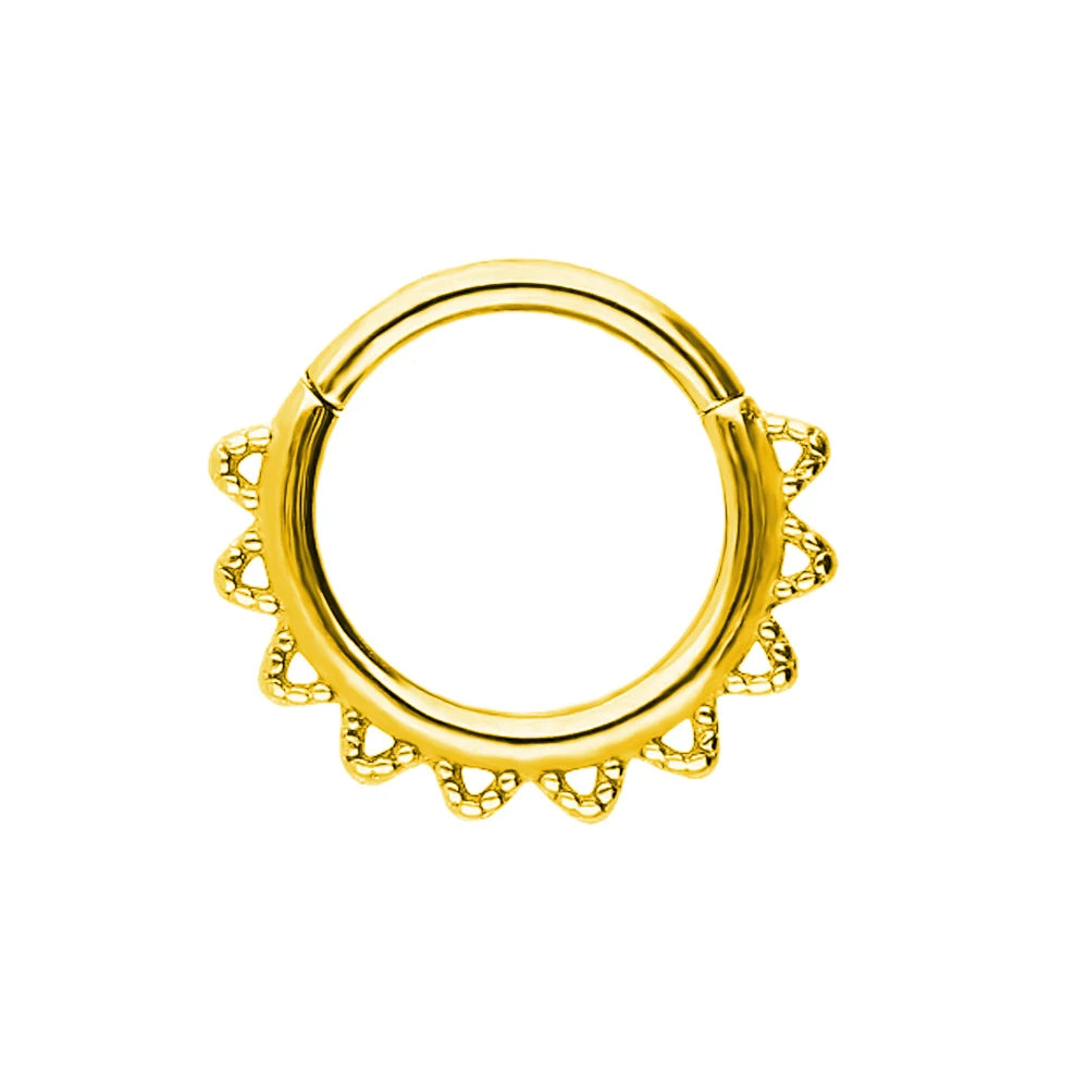 Anillo de nariz con flores, tabique, 100 % acero quirúrgico 316L, circonita, clicker, perforación Daith, cartílago de oreja, aro Helix, flores, gotas de agua