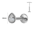 Winziger Wassertropfen Labret Piercing G23 Titan Opal Mond Push-In Zweig Ohrring Stecker Anhänger Gewindeloser Knorpelkörperschmuck