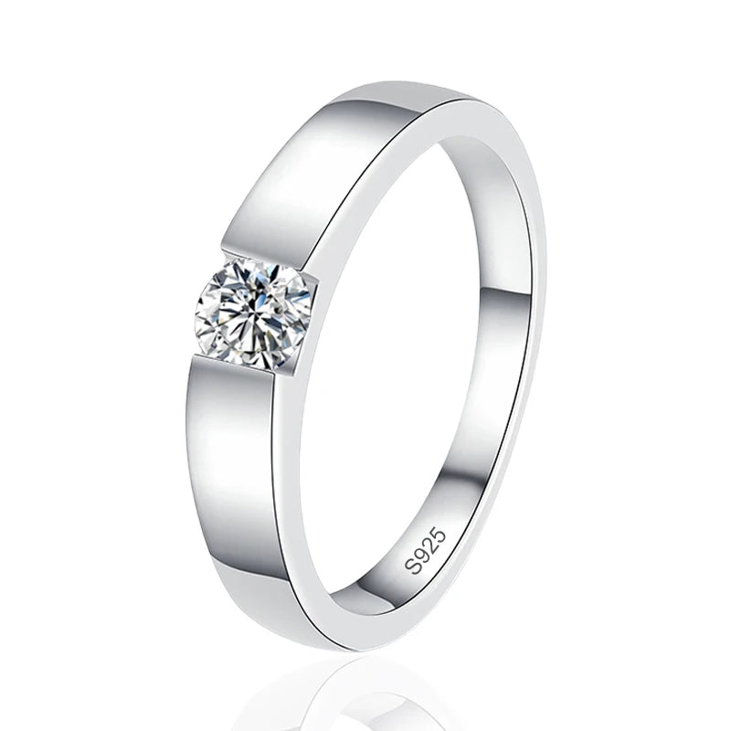 NeeTim 4mm D Color Moissanite Ring for Couple Women Men 925 Sterling Silver Lab Diamond Engagement Wedding Rings Jewelry Bands