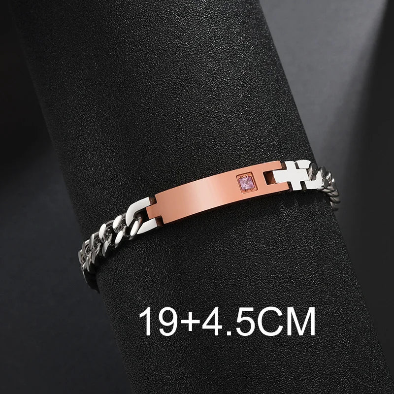 Bluelory personalisiertes Armband für Herren und Damen, Edelstahl, verschiedene Stile, leeres Namensschild, Herzarmband, Party-Schmuckgeschenk