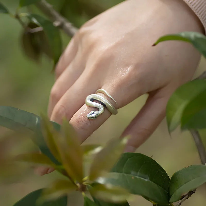 925 Sterling Silber Schlange Mattierte Verstellbare Ringe für Damen Verlobung Schmuck Accessoires Großhandel 925 Schmuck
