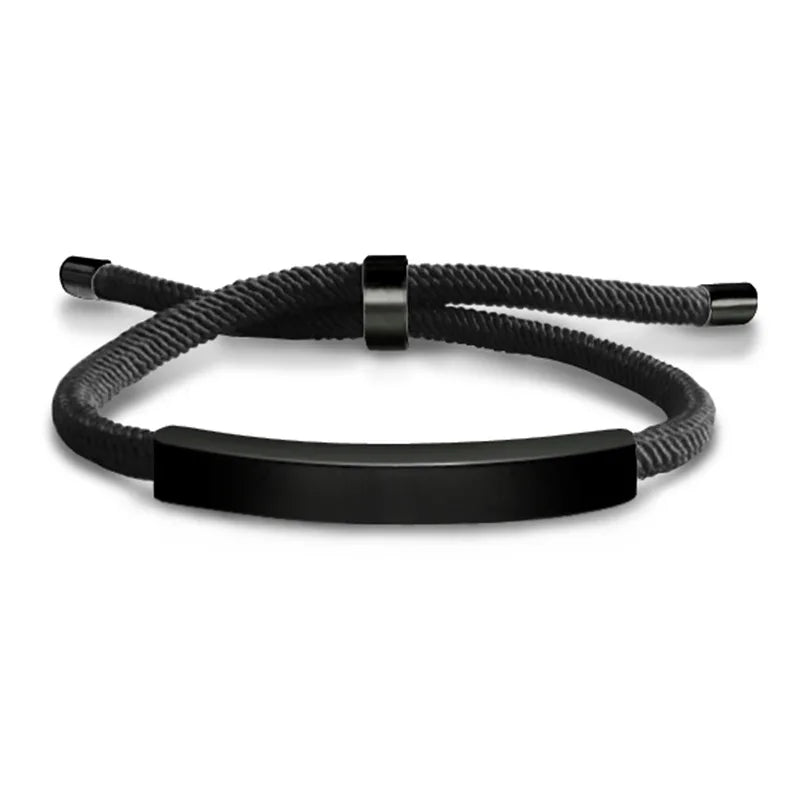 Personalisiertes Herrenarmband, verstellbarer Armreif, Edelstahl, Name, beliebiger Text graviertes Armband, Geburtstagsgeschenk für Ihn