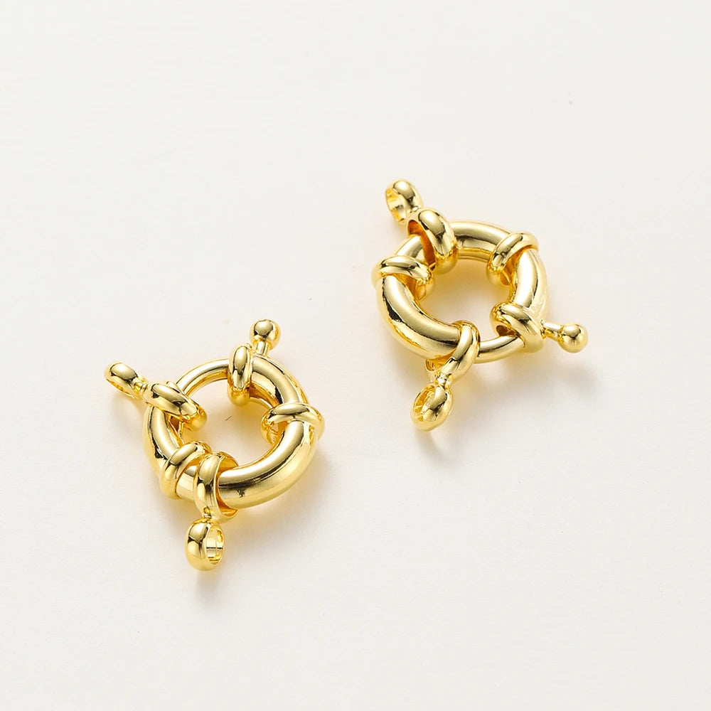 1-4 Stücke 14K 18K Echt Vergoldet Segler Verschlüsse Armband Charms Endstück Verbinder Federverschluss Für DIY Schmuckherstellung Halskettenzubehör