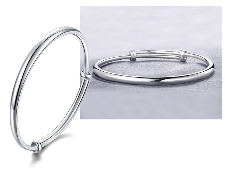 925 Sterling Silber Polier Armbänder Armreifen für Frauen Elegante Schmuck-Accessoires Großhandel Schmuck Argent 925