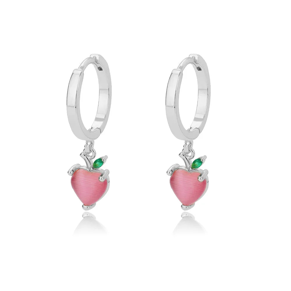 Zirkon Herz Ohrringe für Damen, Edelstahl, goldfarben, Piercing-Ohrringe, Trendschmuck 2025, Aretes, Accessoires für Frauen