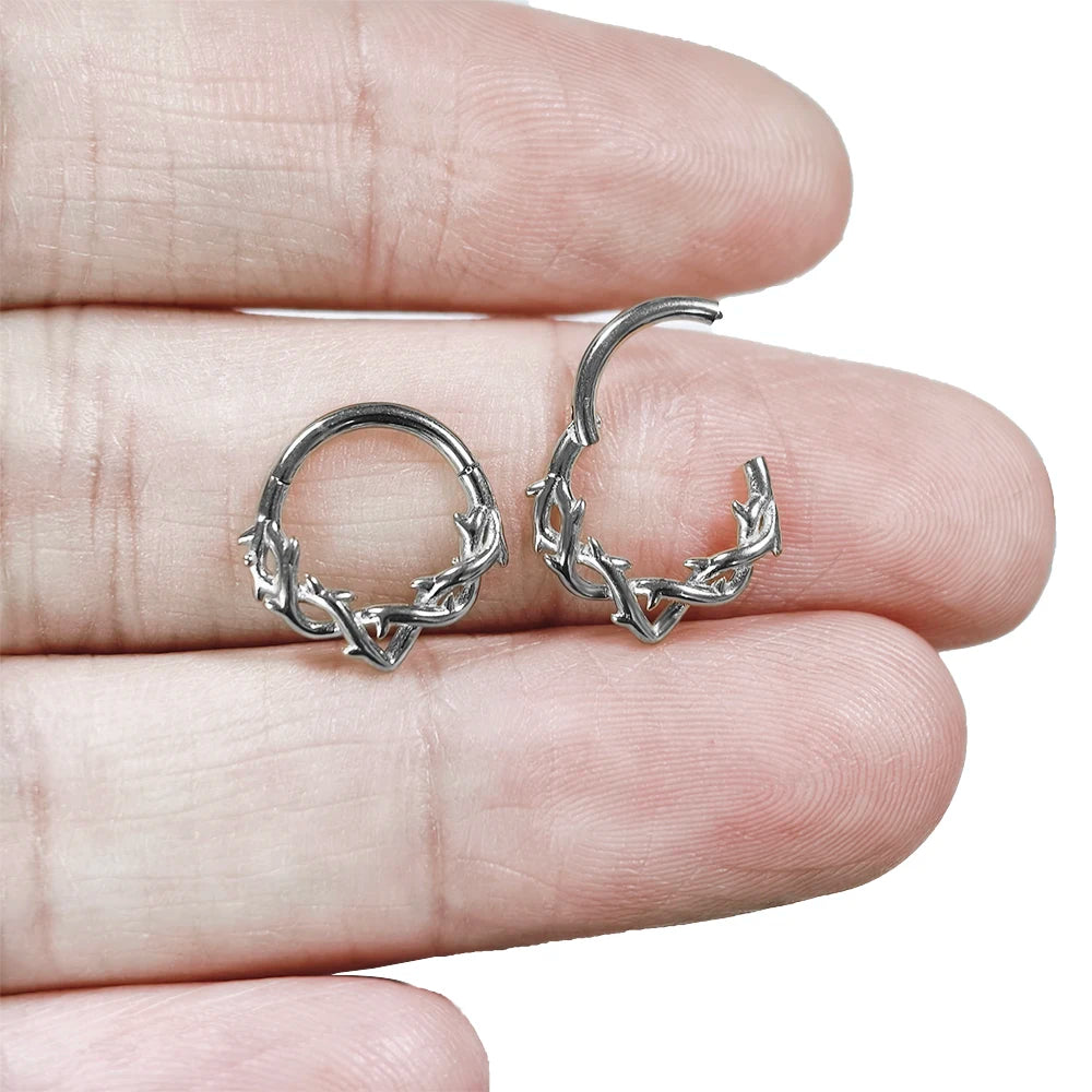 16G Septum Nasenpiercing Scharnier Clicker 316L Edelstahl Daith Clicker Helix Knorpelohrring Kette Körperschmuck