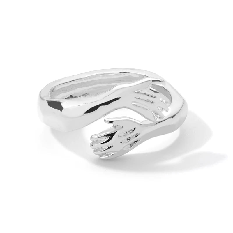 Anillos Góticos de Manos Entrelazadas para Mujeres Hombres, Anillo Ajustable de Manos Abiertas, Joyería Vintage para Fiestas, Bodas, Parejas, Anillos, Bague