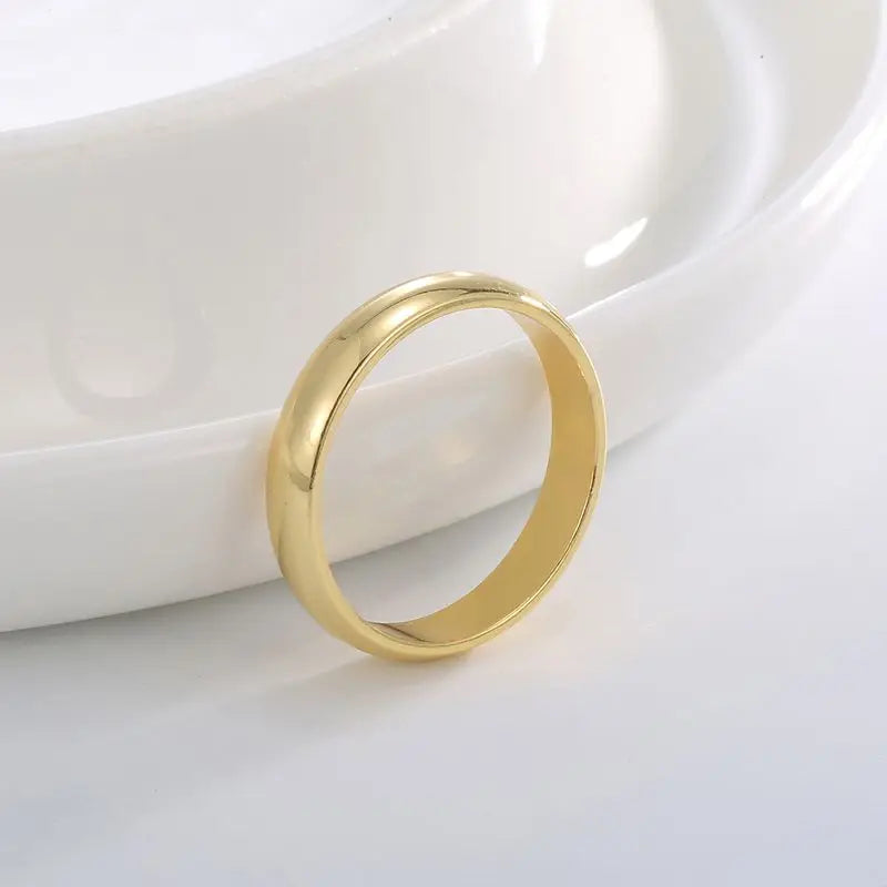 Ring aus 925er Sterlingsilber, goldfarben, modisch, klassisch, schlicht, für Damen, als Paar-, Ehering, Verlobungsring, Party-Schmuckgeschenk