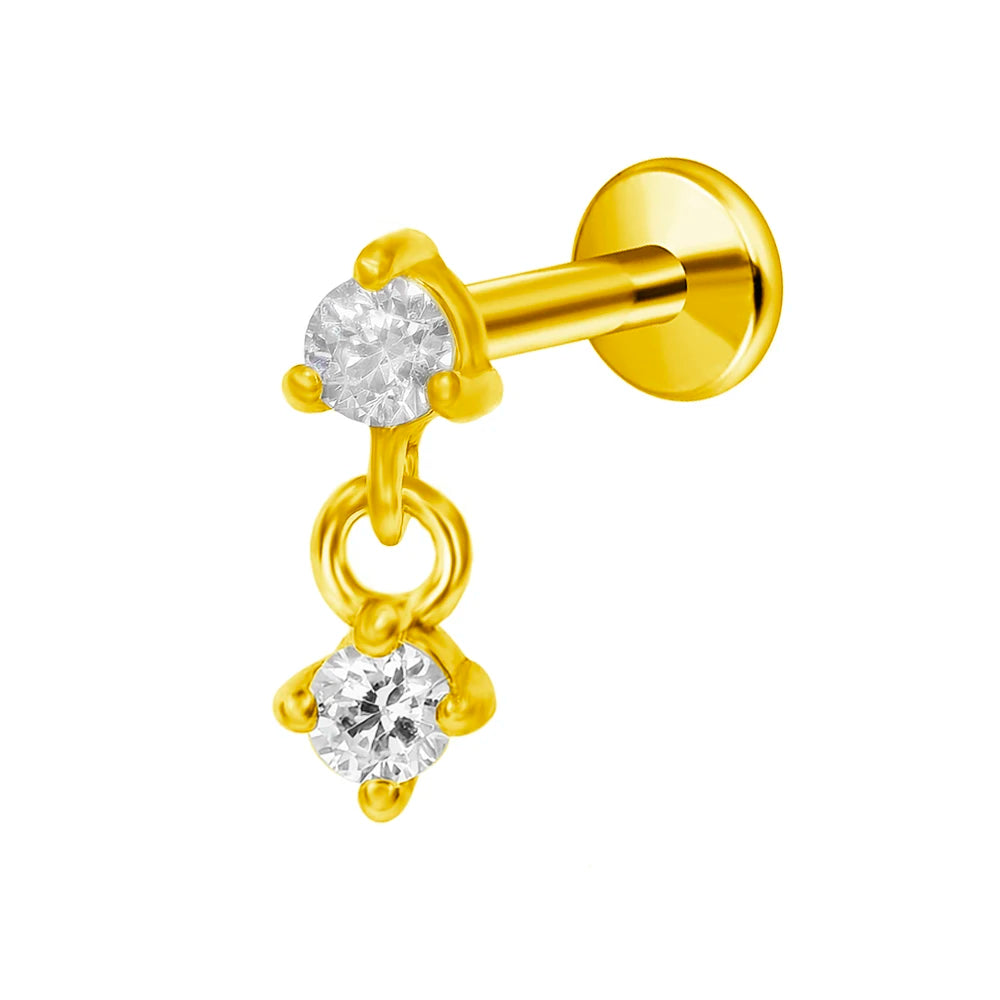 G23 Titan Mond Stern Anhänger Labret Piercing Push-In Spitzkegel Ohrring Stecker Anhänger Gewindeloser Knorpel Piercing Körperschmuck