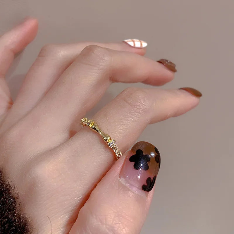 VENTFILLE 925 Sterling Silve Love Heart Hollowed Out Ring For Women Girl Extremely Fine Korea Ins Jewelry Gift Dropshipping