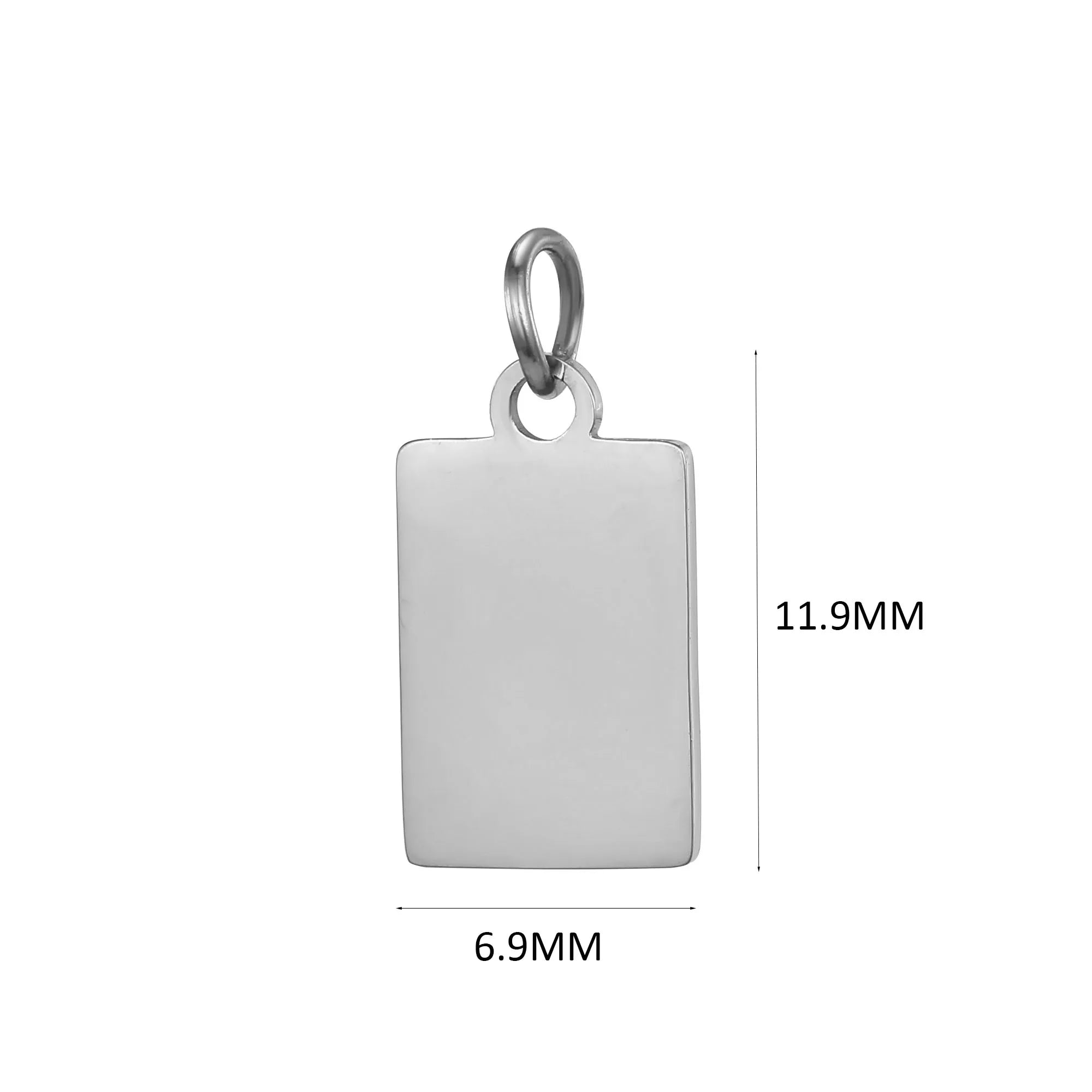 10PCS Anhänger mit individuellem Logo Edelstahl Charms für Halsketten Armbänder 6 Größen zur Auswahl