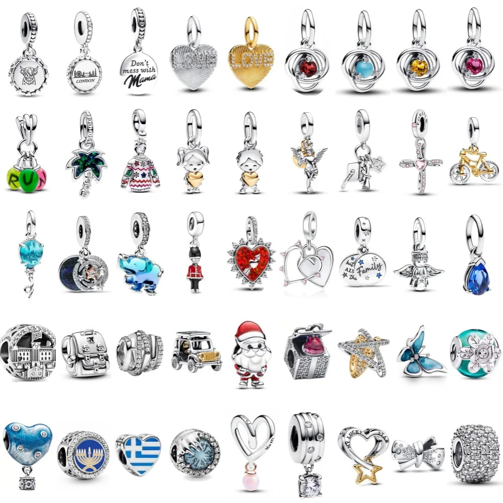 Heiß verkaufter Weihnachts-Weihnachtsmann 925er Silber Charm Bead passend für europäische Armband-Armreifen Damenhalskette Schmuck