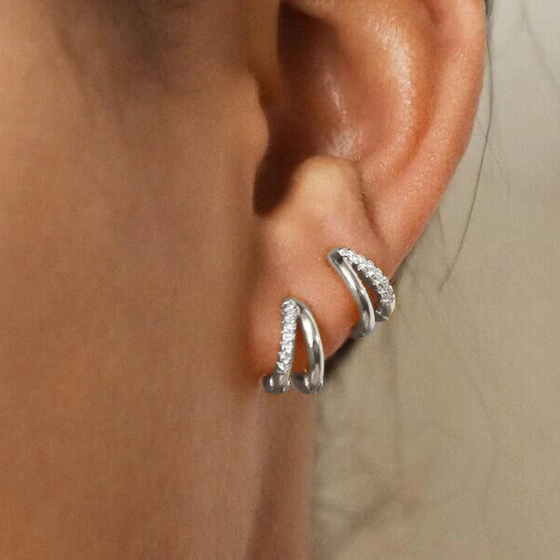 Pendientes de aro de circonita color dorado de moda para mujer, estilo bohemio retro, geométricos, de metal de cobre, pendientes de joyería de moda, regalos 2024