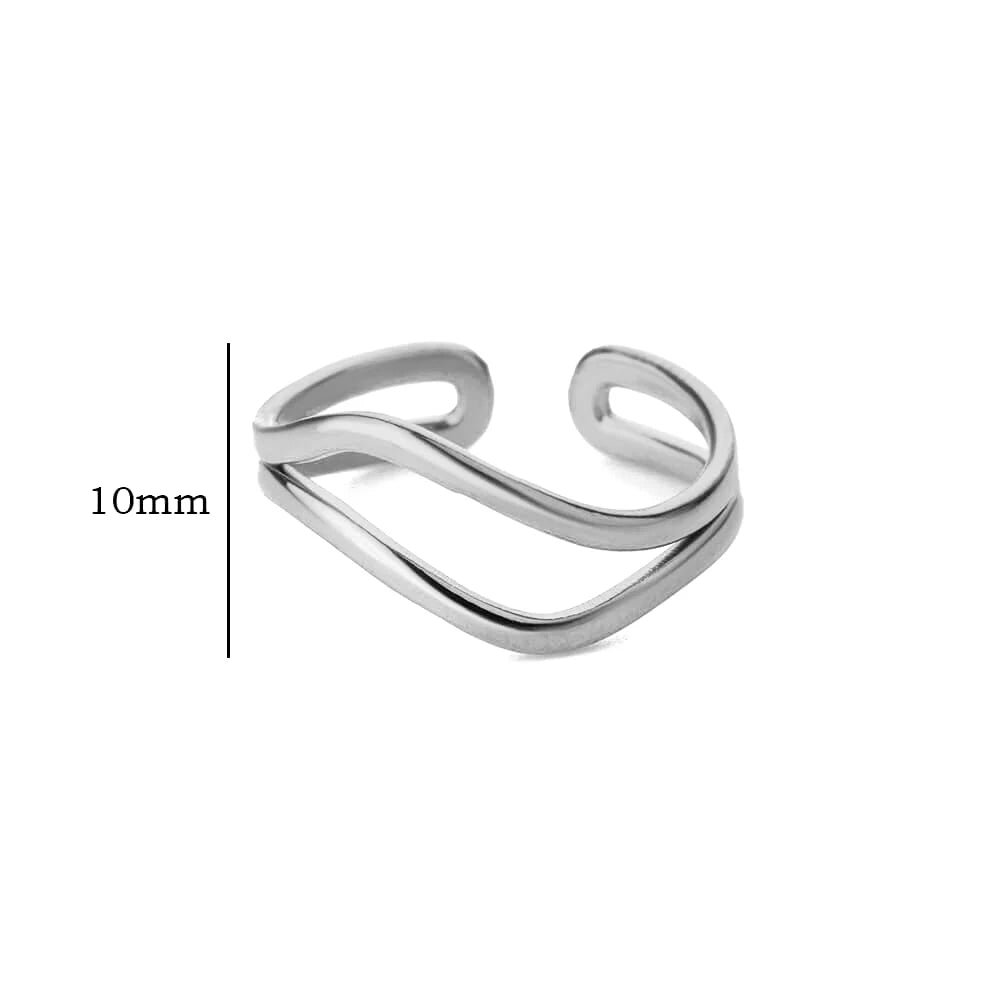 Anillos abiertos minimalistas de acero inoxidable para mujer, color dorado, para boda, anillo estético, accesorios de joyería de diseño, BFF