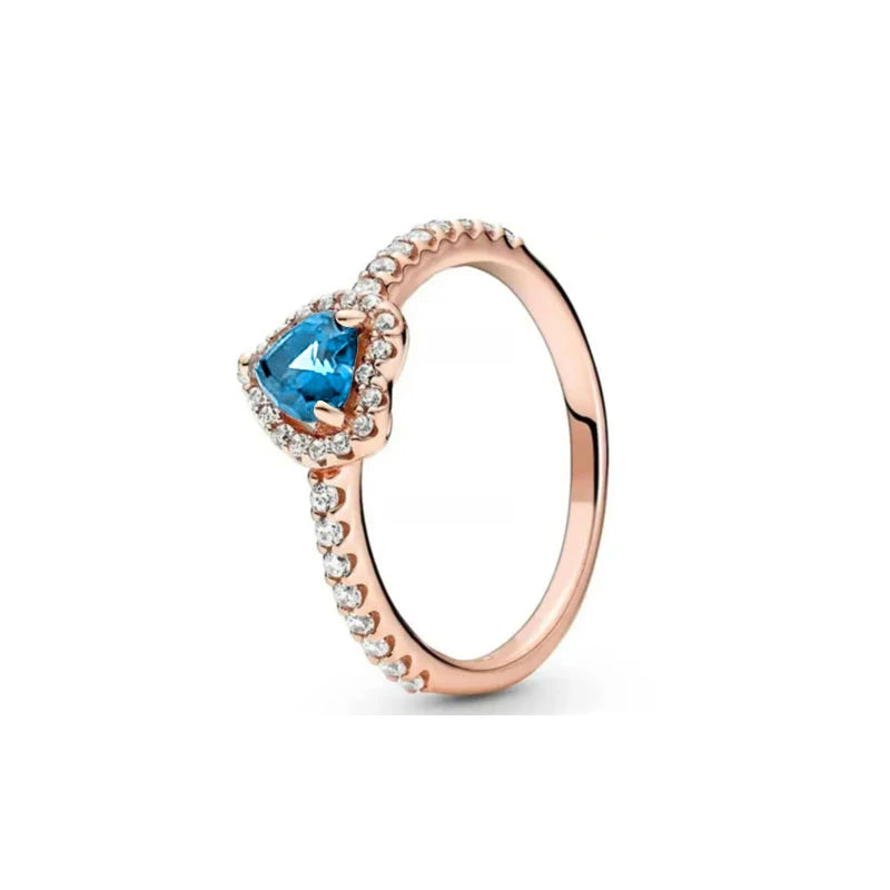925er Silber Herz-Stein-Ring Neu Heiß Verkaufend Rosa Weiße Ringe Geeignet für jeden Anlass Passendes DIY Geburtstagsgeschenk