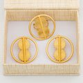 Earrings with Ring Jewelry Set for African 18k Gold Color Clip Earrings Finger Ring 2Pcs Set with Gift Box Luxury Jewelry Bride
