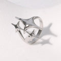 New European American Stainless Steel Ring Niche Teenage Design Featuring Star Like Minimalist Cool Personalized Temperament