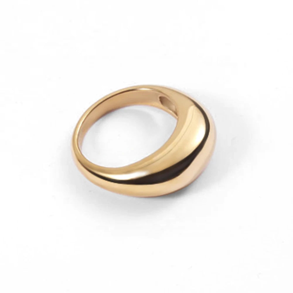 COLALA Wasserdichte, modische, schlichte Edelstahlringe für Frauen, Bogenringe Schmuck, nicht verblassend, geometrischer Ring Größe 5 6 7 8