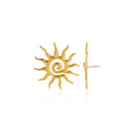 Retro Threaded Sun Earrings For Women Gold Color Stainless Steel Geometric Earrings Hip Hop Party Jewelry Birthday Gifts