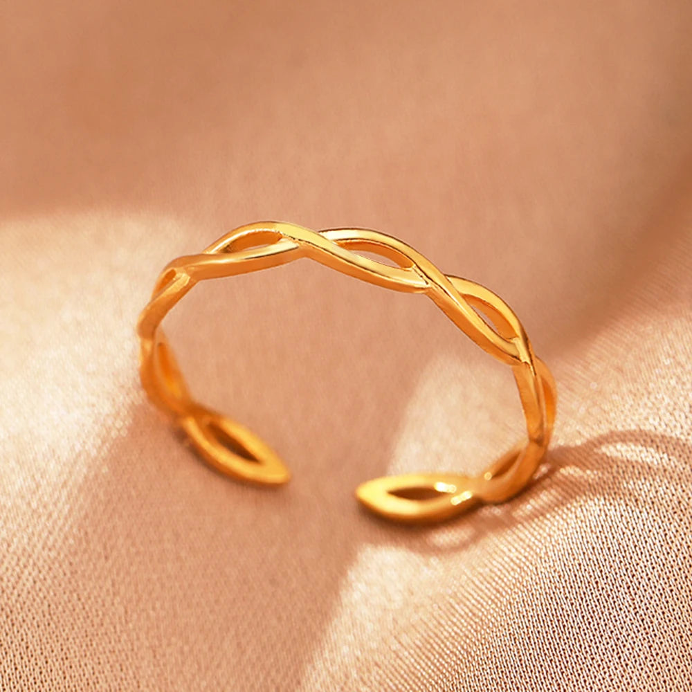 Edelstahlringe Schlichter Geometrischer Modeschmuck Vintage Fein Verstellbare Offene Ringe Für Frauen Schmuck Hochzeiten Geschenke Neu Trendy