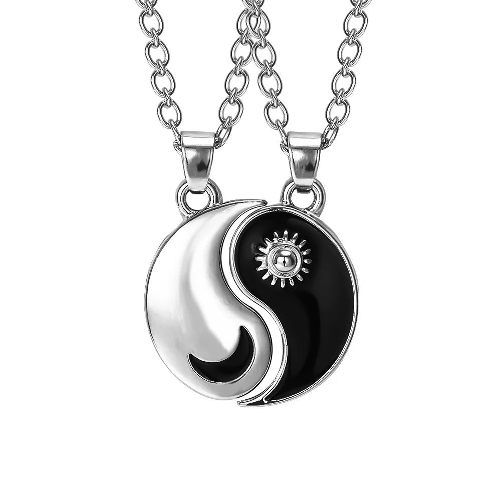 2 Collares de mejores amigos, joyas, Yin Yang, Tai Chi, colgantes para parejas, collares y colgantes unisex para amantes, regalo de San Valentín