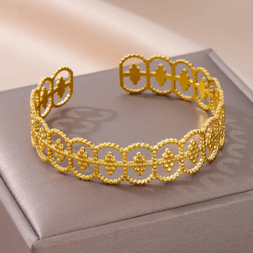 Schlangen Armreif Armband für Damen Edelstahl Vergoldet Öffnungsarmreif Tier Ästhetischer Schmuck pulseras mujer