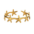 Minimalistische Seestern-Armreifen für Damen, Glücksbringer aus Edelstahl, Armbänder, Trend 2024, weiblicher Charmschmuck, Handgelenk-Accessoires BFF
