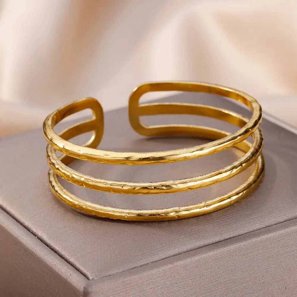 Schlangen Armreif Armband für Damen Edelstahl Vergoldet Öffnungsarmreif Tier Ästhetischer Schmuck pulseras mujer
