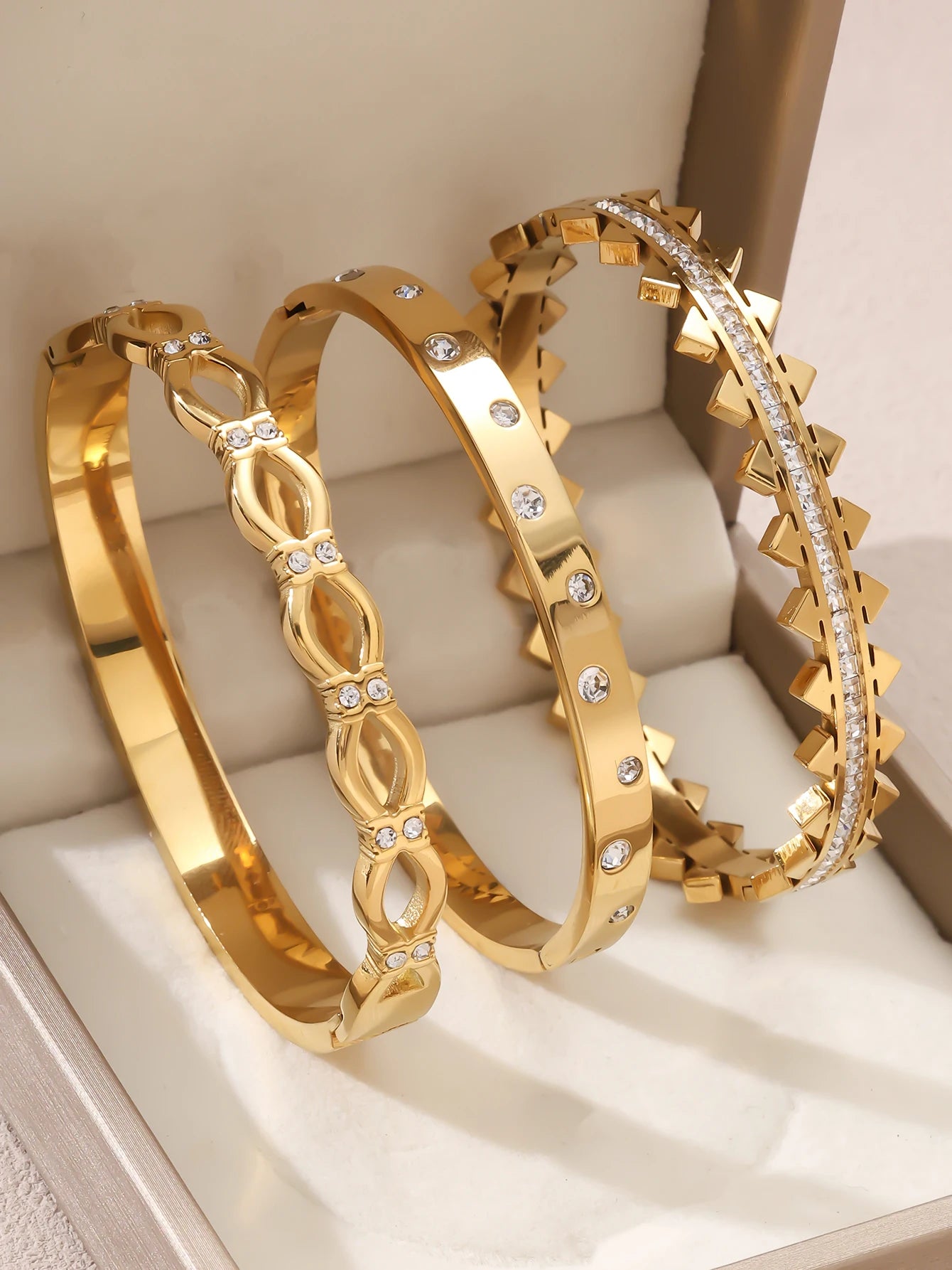 1 Stück/Set Damen Hochzeitsschmuck Party Feiertag Valentinstag Geschenk Edelstahl Armband 18K vergoldet Armband