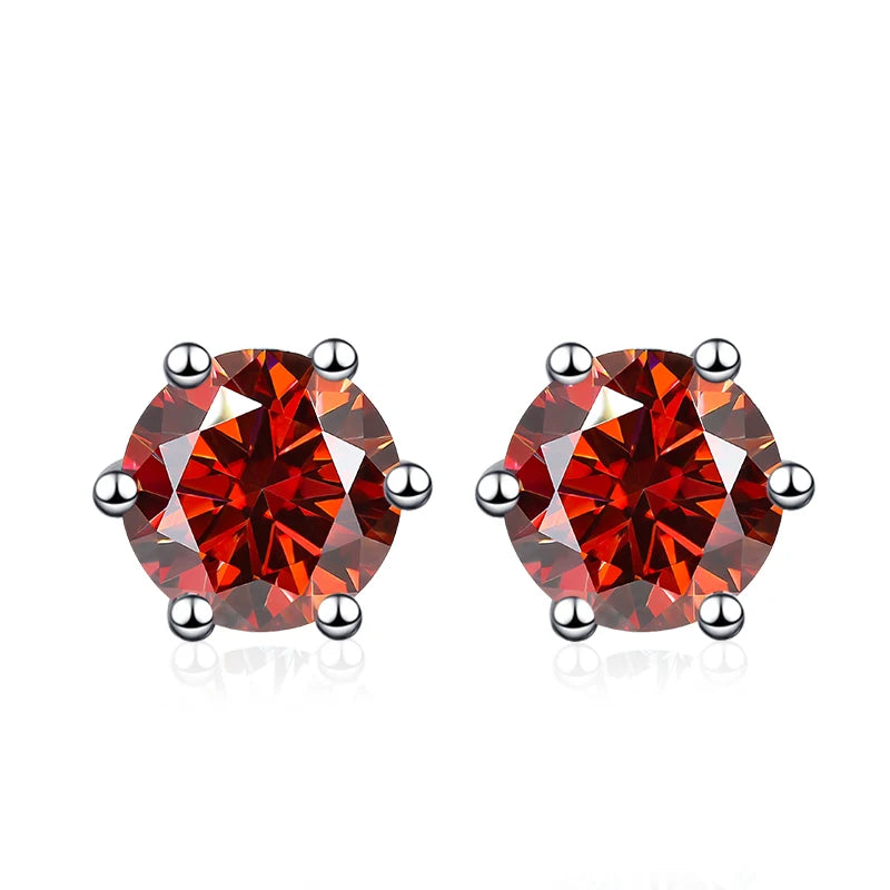 NeeTim Pendientes de Moissanita de 0,5 ct, 1 ct, 2 ct para mujer, de plata de ley 925, en verde, rosa, negro, azul y gris, con circonitas brillantes
