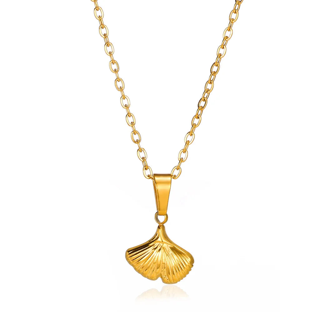 Vintage Starfish Shell Pearl Necklace For Women Gold Color Stainless Steel Pendant Shell Necklace Aesthetic  Summer Jewelry Gift
