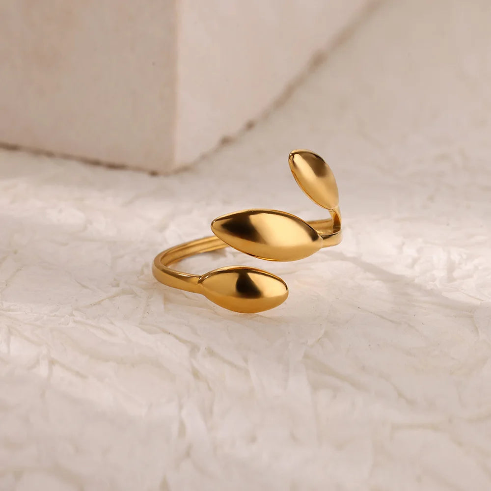 Anillos de doble corazón para mujer, color dorado, acero inoxidable, anillo abierto ajustable, joyería estética de moda para fiesta o boda, regalo