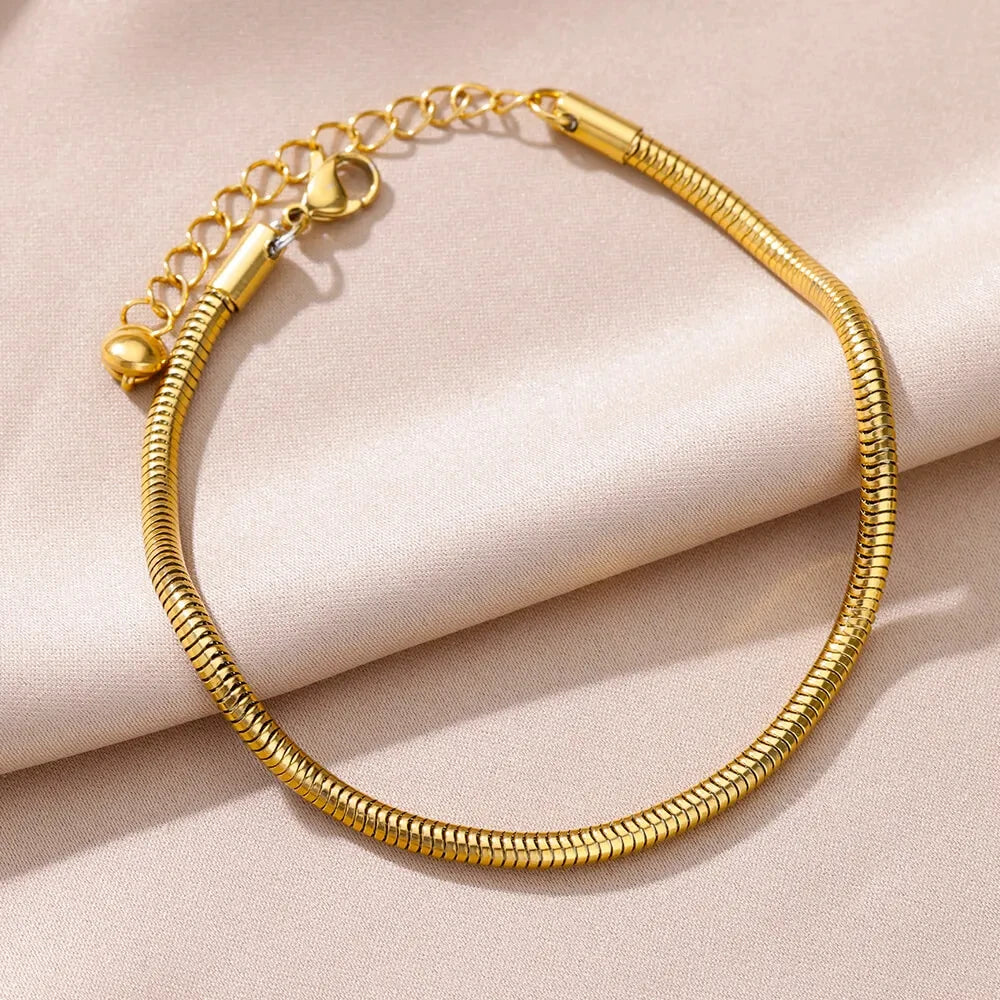 Edelstahl-Imitationsperlen-Fußkettchen für Damen, goldfarbene Kette, Knöchel-Armband, Fußkettchen, Sommer-Strandschmuck-Accessoires, Geschenk