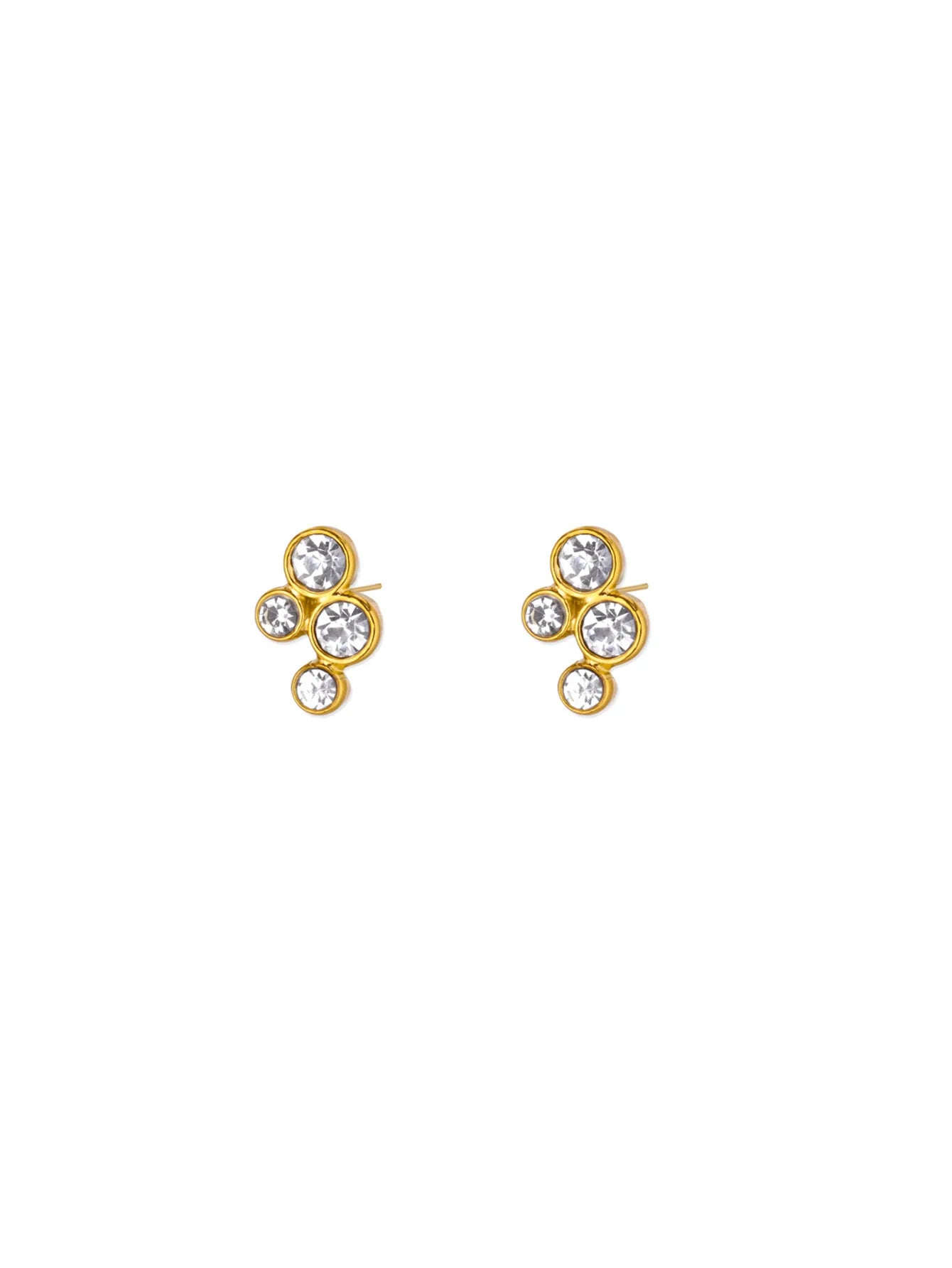 Zirkonia U-förmige Ohrstecker für Frauen, Edelstahl, geometrische Ohrringe, Schmuck, Hochzeits-/Geburtstagsgeschenk
