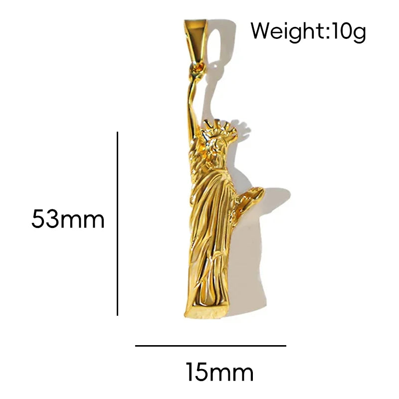 Colgante de Acero Inoxidable Chapado en Oro de 18K Retrato de Faraón Egipcio Vintage Cráneo de León y Encantos de Mano Fantasma Joyería de Moda