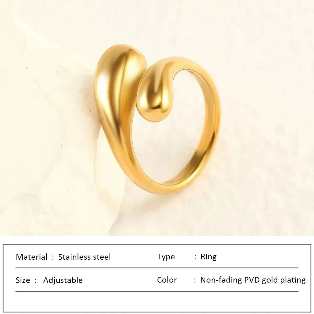 Einfacher Edelstahl Verstellbarer Damenring Statement-Schmuck für Frauen Designer Öffnungsfingerring Großhandel Dropshipping